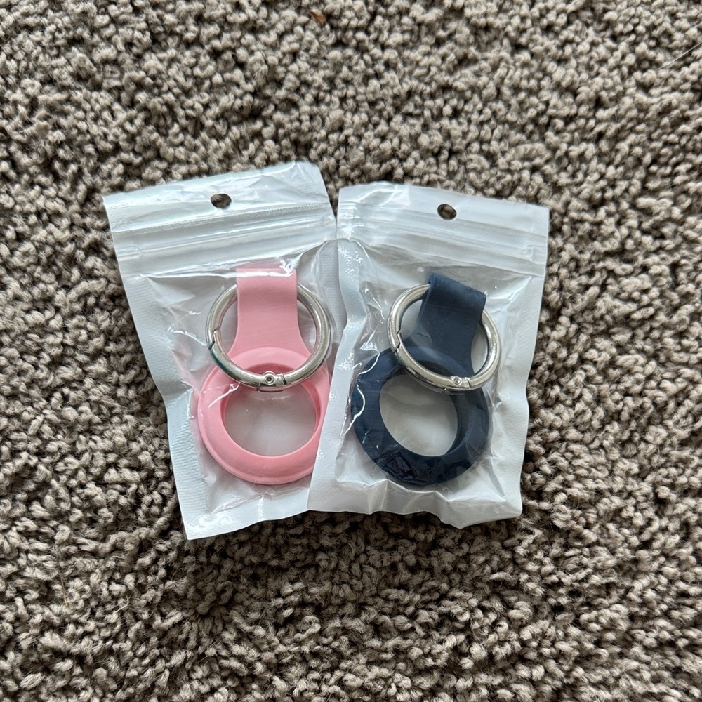 Kids Silicone Keychain Holder - Pink and Blue
